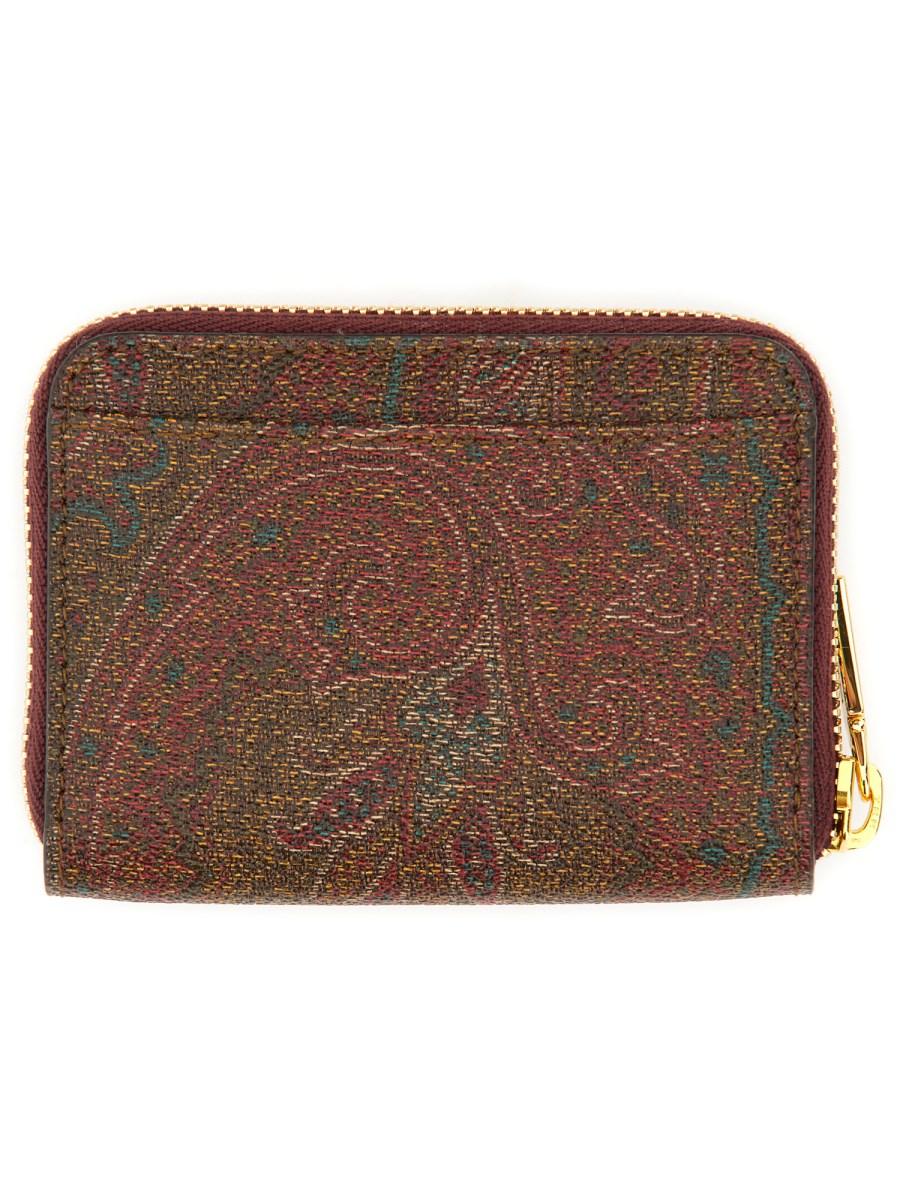 ETRO PORTAFOGLIO CON STAMPA PAISLEY IN TELA SPALMATA