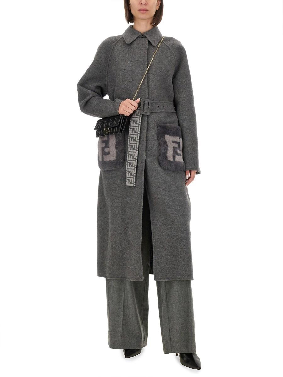 FENDI PORTAFOGLIO CONTINENTAL BAGUETTE IN NAPPA CON MOTIVO FF CON CATENA