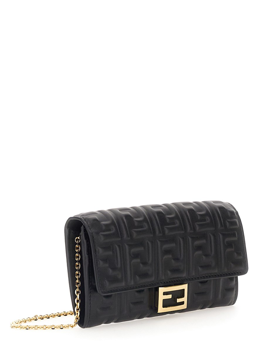 FENDI PORTAFOGLIO CONTINENTAL BAGUETTE IN NAPPA CON MOTIVO FF CON CATENA