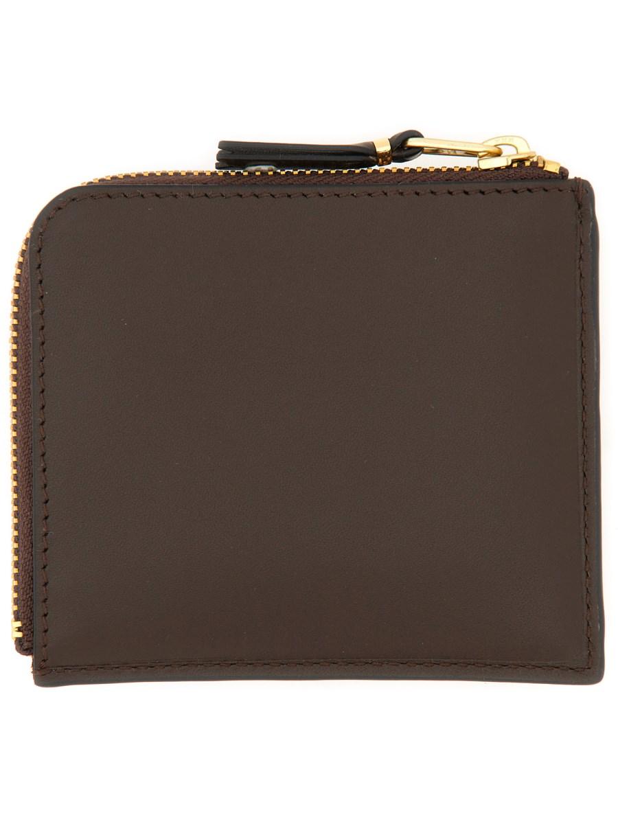 COMME DES GARCONS WALLET PORTAFOGLIO IN PELLE CON ZIP OUTSIDE POCKET LINE