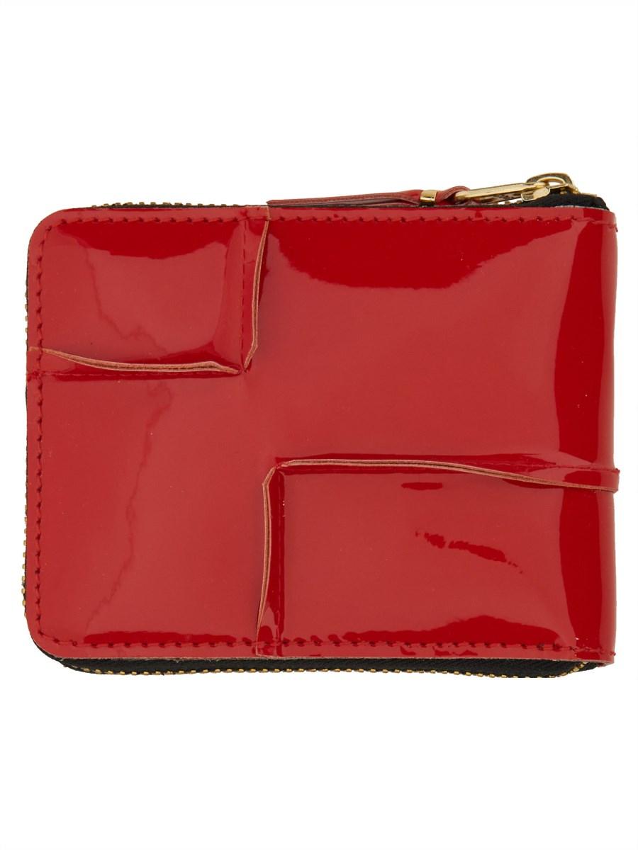 COMME DES GARCONS WALLET PORTAFOGLIO IN PELLE REVERSED HEM CON ZIP