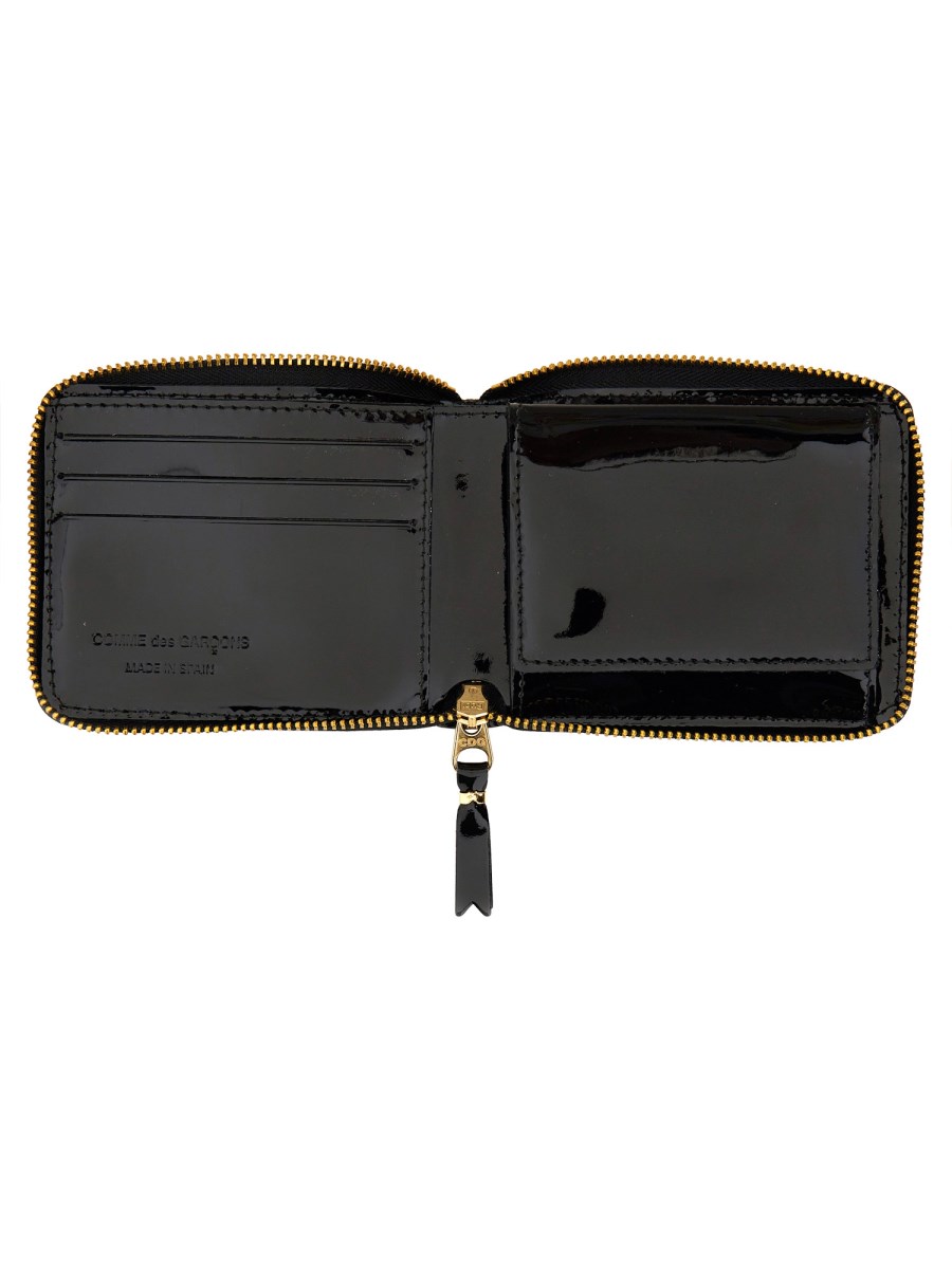 COMME DES GARCONS WALLET PORTAFOGLIO IN PELLE REVERSED HEM CON ZIP