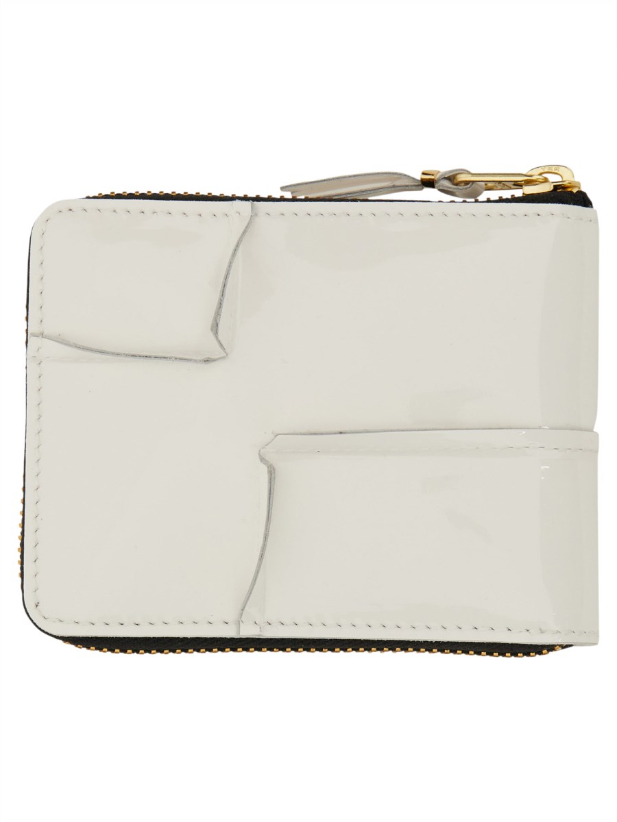 COMME DES GARCONS WALLET PORTAFOGLIO IN PELLE REVERSED HEM CON ZIP