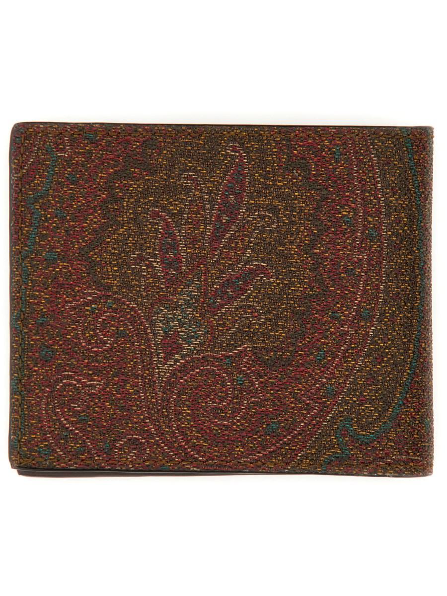 ETRO PORTAFOGLIO IN TELA SPALMATA CON STAMPA PAISLEY