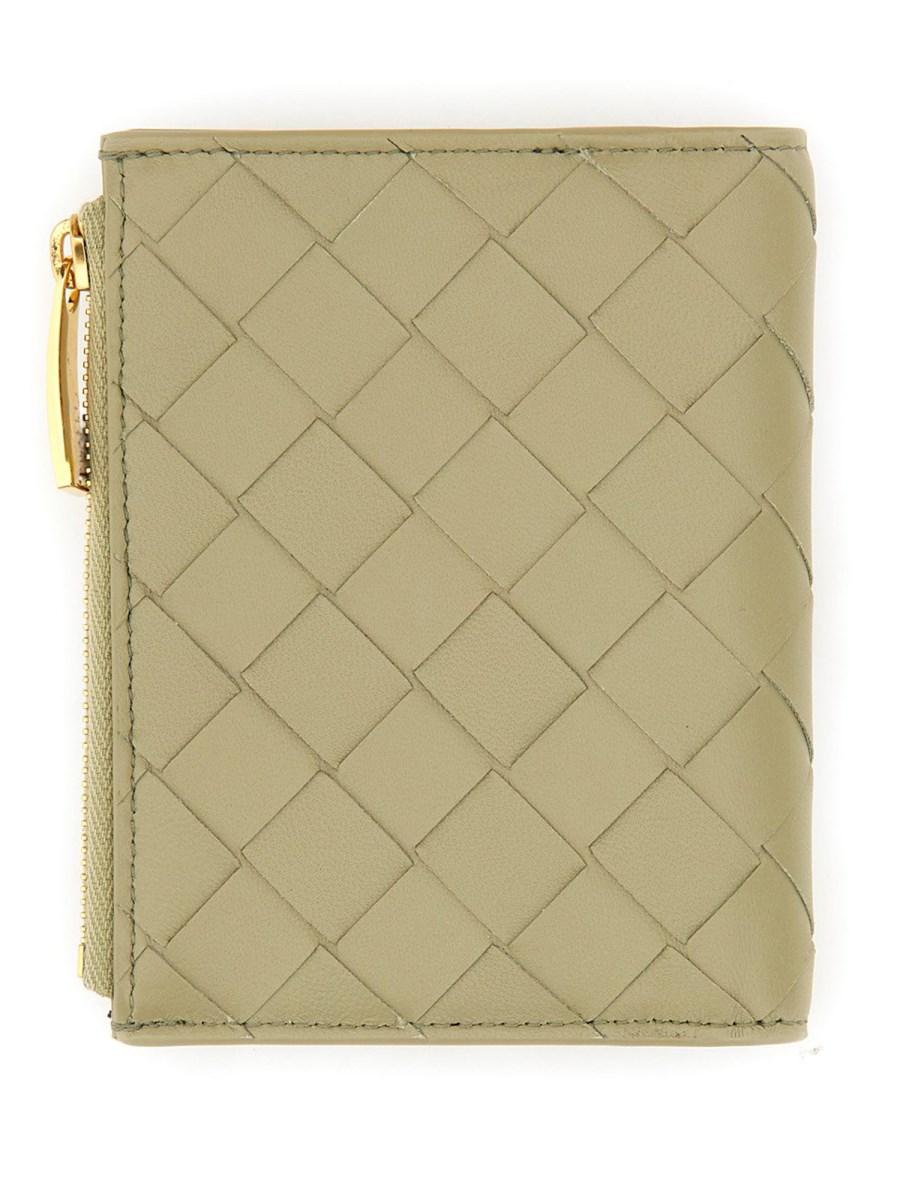 BOTTEGA VENETA PORTAFOGLIO INTRECCIATO BI-FOLD SMALL CON ZIP
