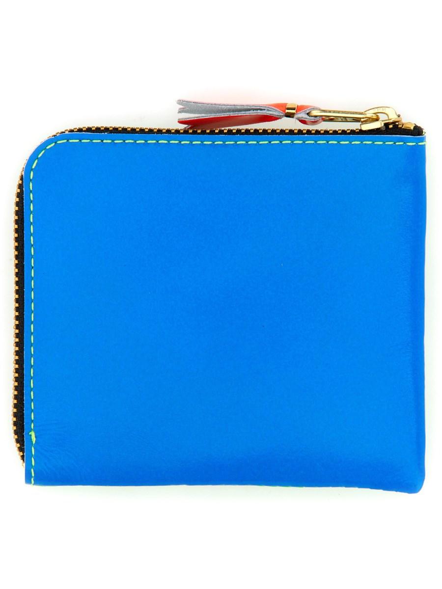 COMME DES GARCONS WALLET PORTAFOGLIO SUPER FLUO IN PELLE