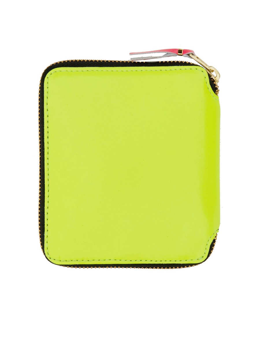 COMME DES GARCONS WALLET PORTAFOGLIO SUPER FLUO IN PELLE