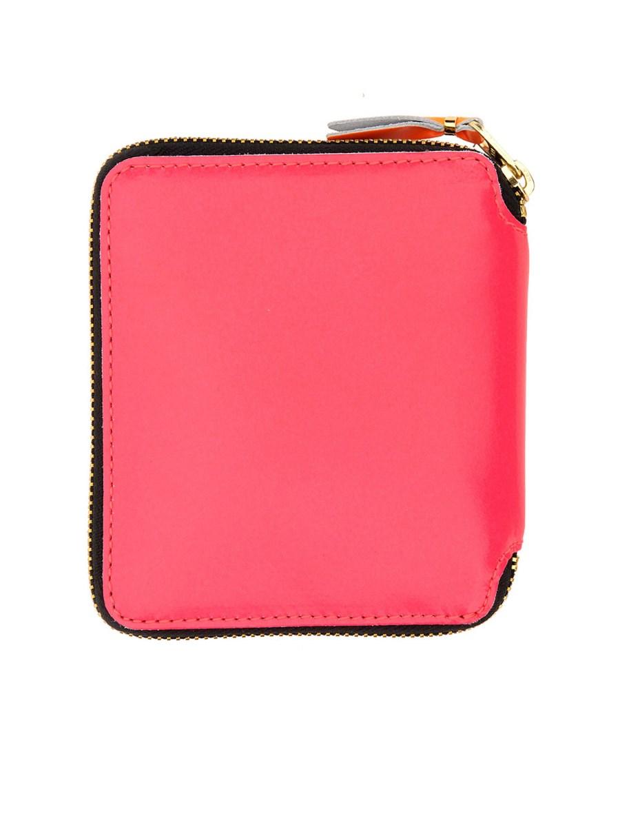 COMME DES GARCONS WALLET PORTAFOGLIO SUPER FLUO IN PELLE