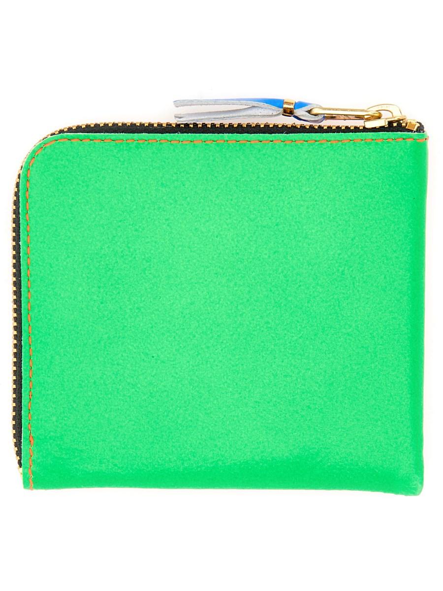 COMME DES GARCONS WALLET PORTAFOGLIO SUPER FLUO IN PELLE