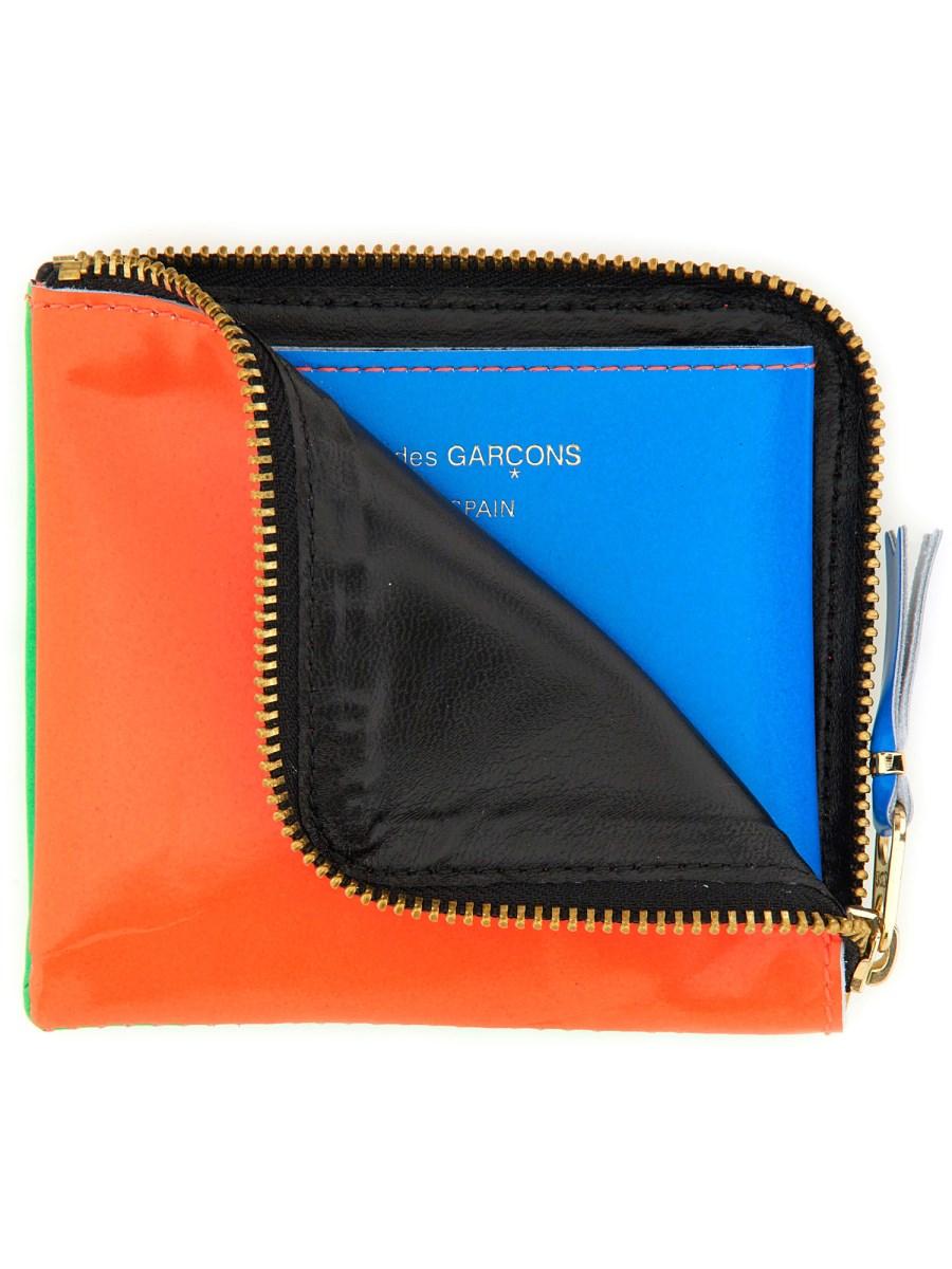 COMME DES GARCONS WALLET PORTAFOGLIO SUPER FLUO LINE IN PELLE