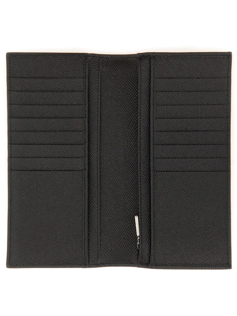 DOLCE & GABBANA PORTAFOGLIO VERTICALE IN PELLE CON TARGHETTA LOGATA