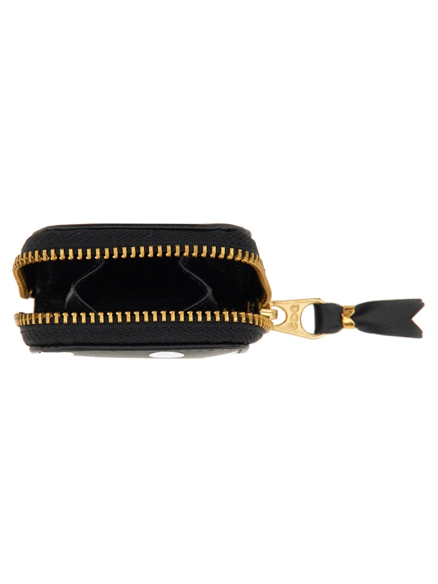 COMME DES GARCONS WALLET PORTAMONETE IN PELLE CON STAMPA A POIS