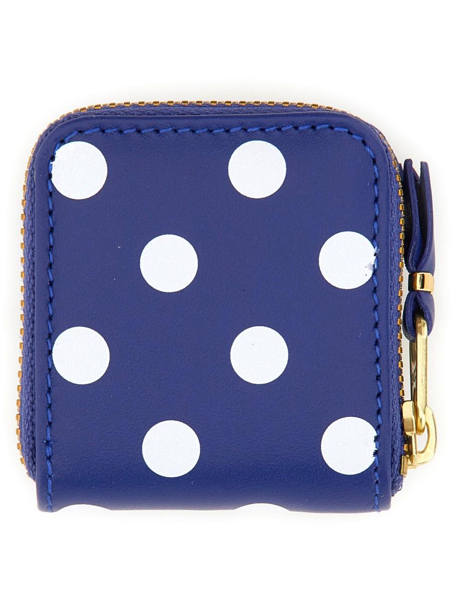 COMME DES GARCONS WALLET PORTAMONETE IN PELLE CON STAMPA A POIS
