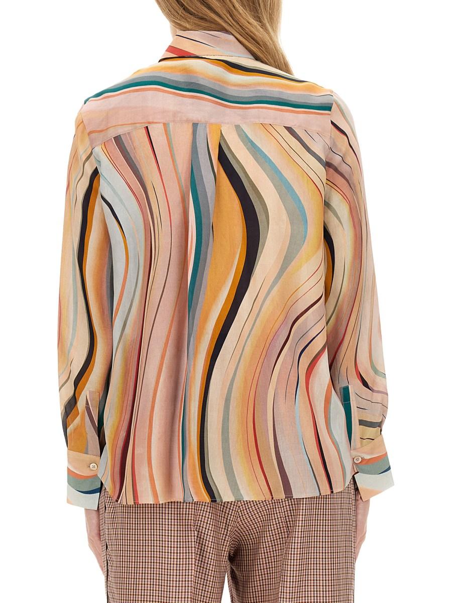 PS BY PAUL SMITH CAMICIA IN MISTO SETA CON STAMPA
