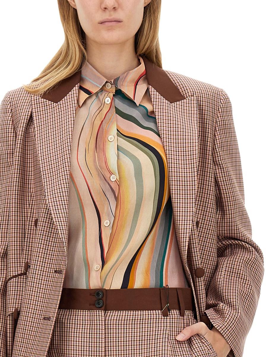 PS BY PAUL SMITH CAMICIA IN MISTO SETA CON STAMPA