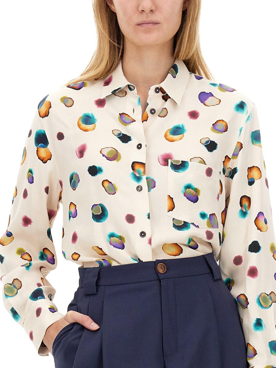 PS BY PAUL SMITH CAMICIA IN VISCOSA CON STAMPA