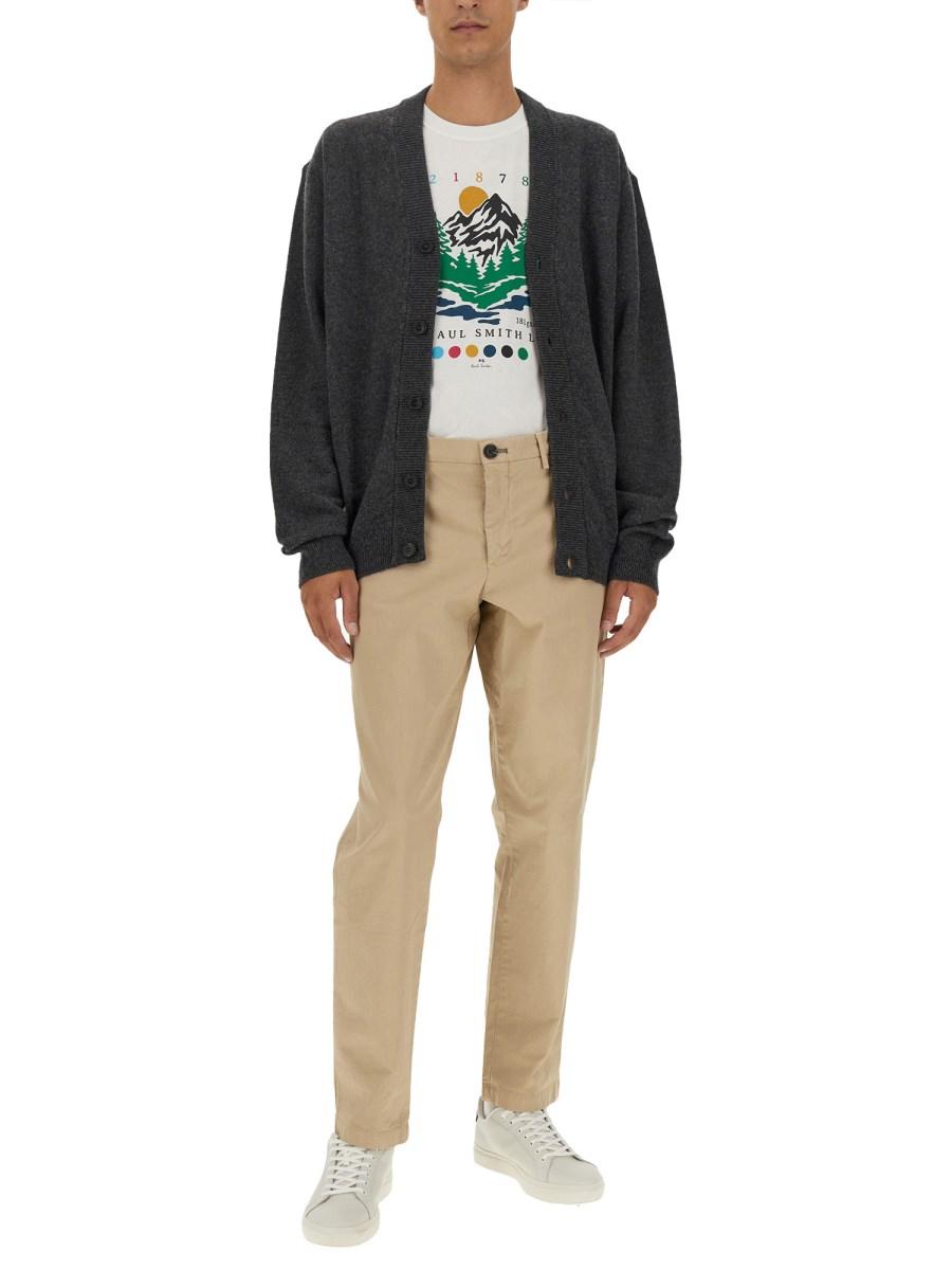 PS BY PAUL SMITH CARDIGAN IN LANA CON LOGO