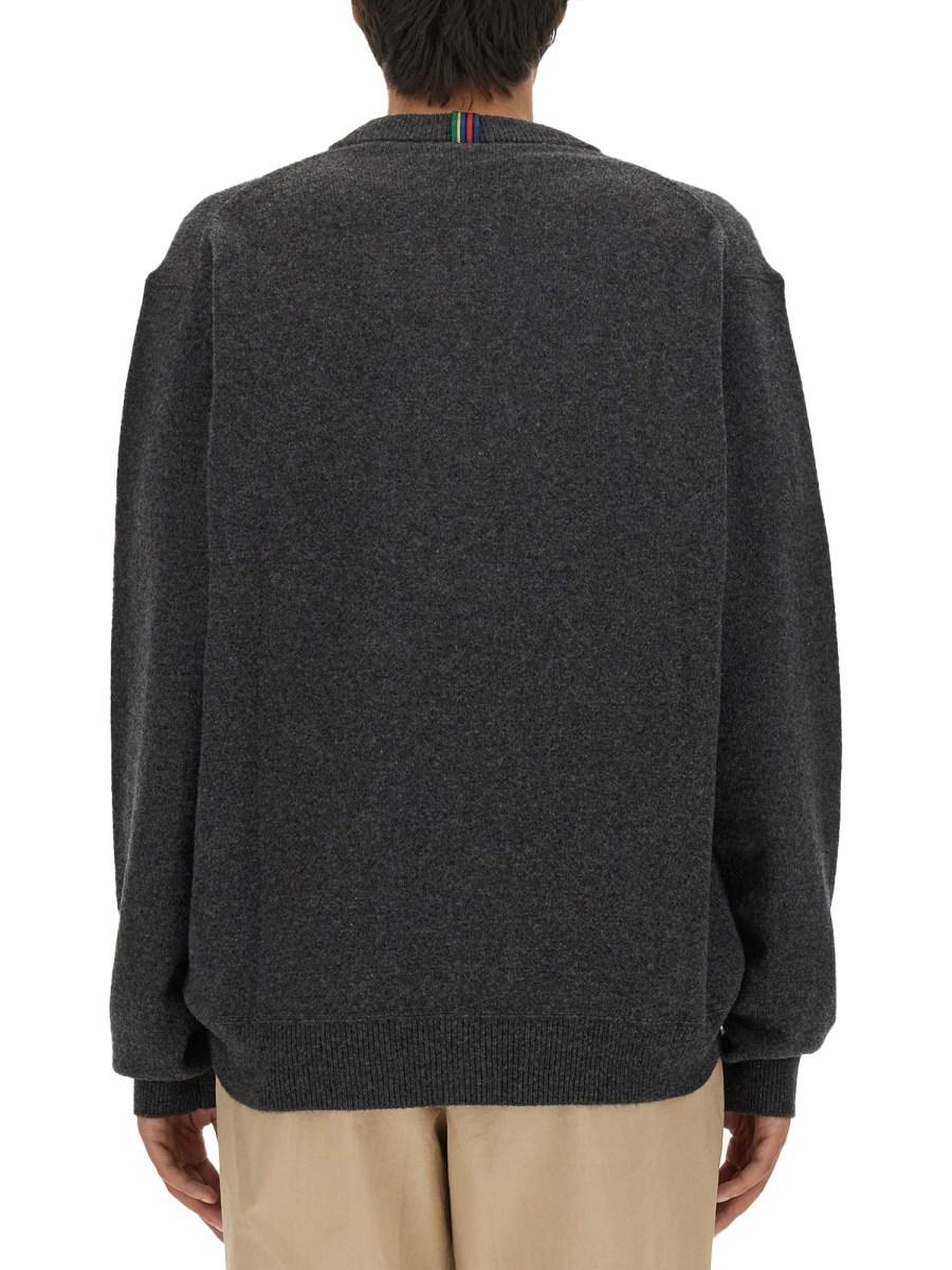 PS BY PAUL SMITH CARDIGAN IN LANA CON LOGO
