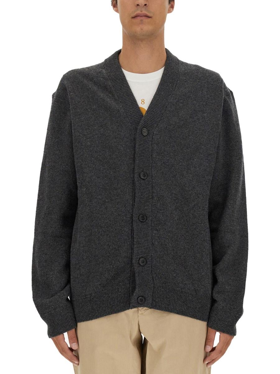 PS BY PAUL SMITH CARDIGAN IN LANA CON LOGO