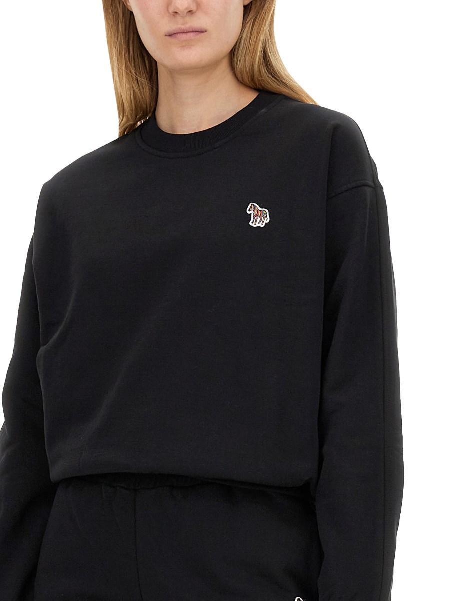 PS BY PAUL SMITH FELPA IN COTONE CON PATCH ZEBRA