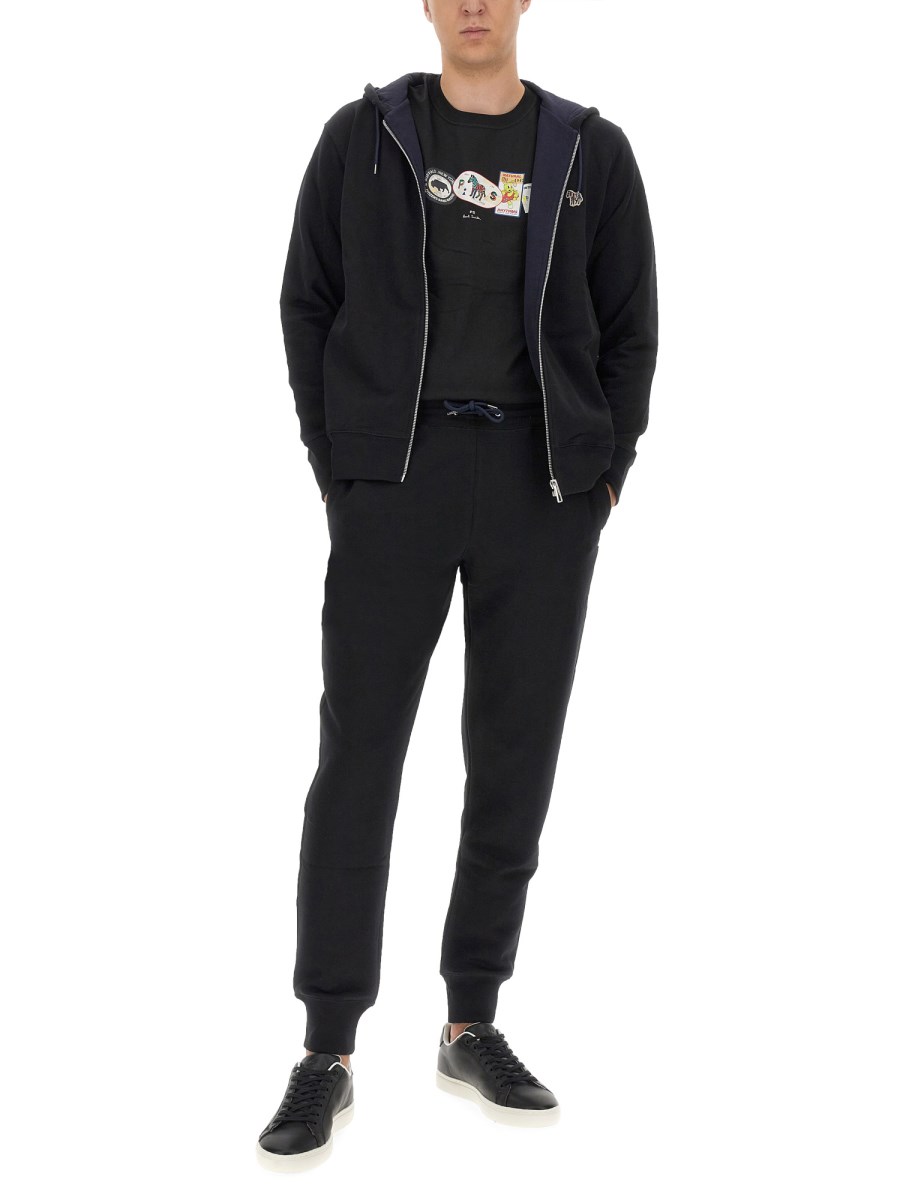 PS BY PAUL SMITH FELPA IN COTONE CON PATCH ZEBRA