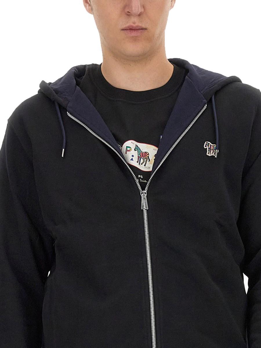 PS BY PAUL SMITH FELPA IN COTONE CON PATCH ZEBRA