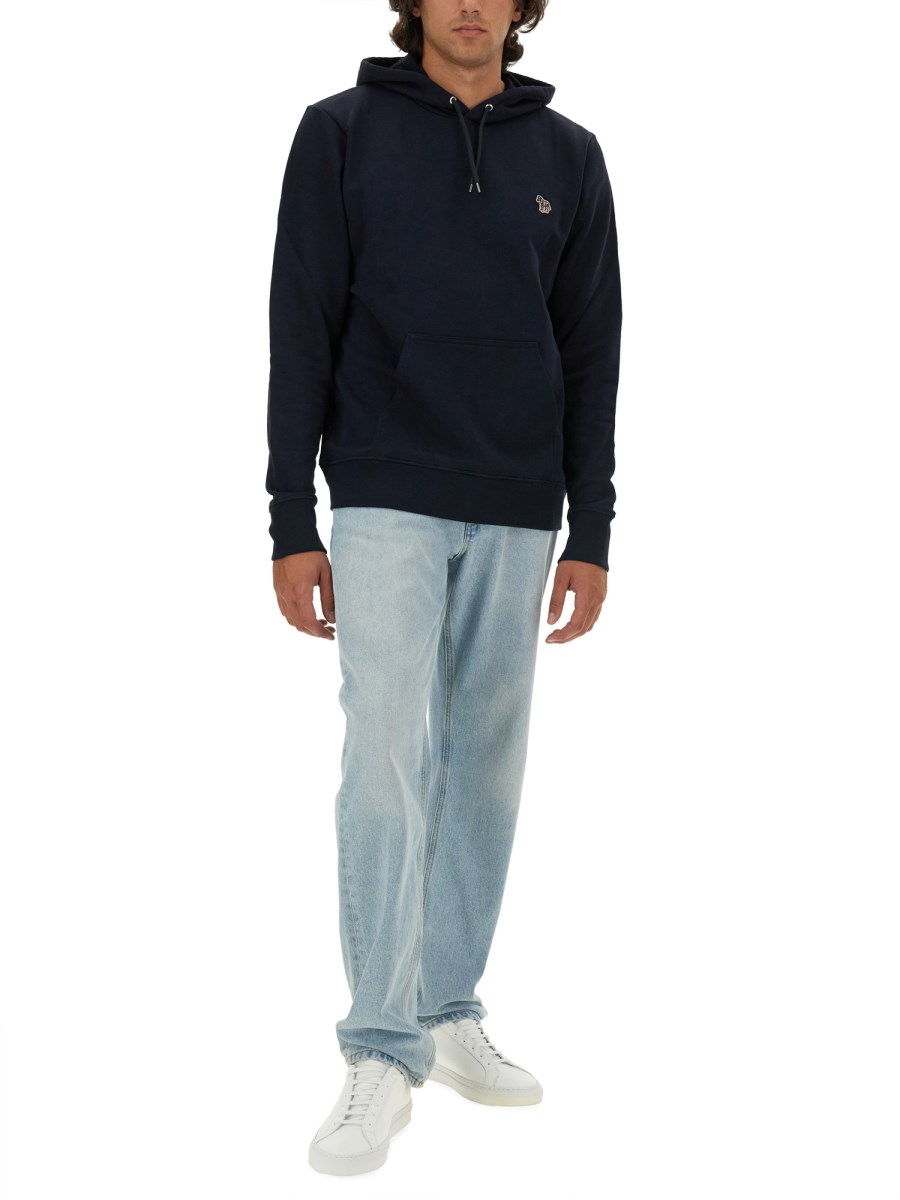 PS BY PAUL SMITH FELPA IN COTONE CON PATCHE ZEBRA
