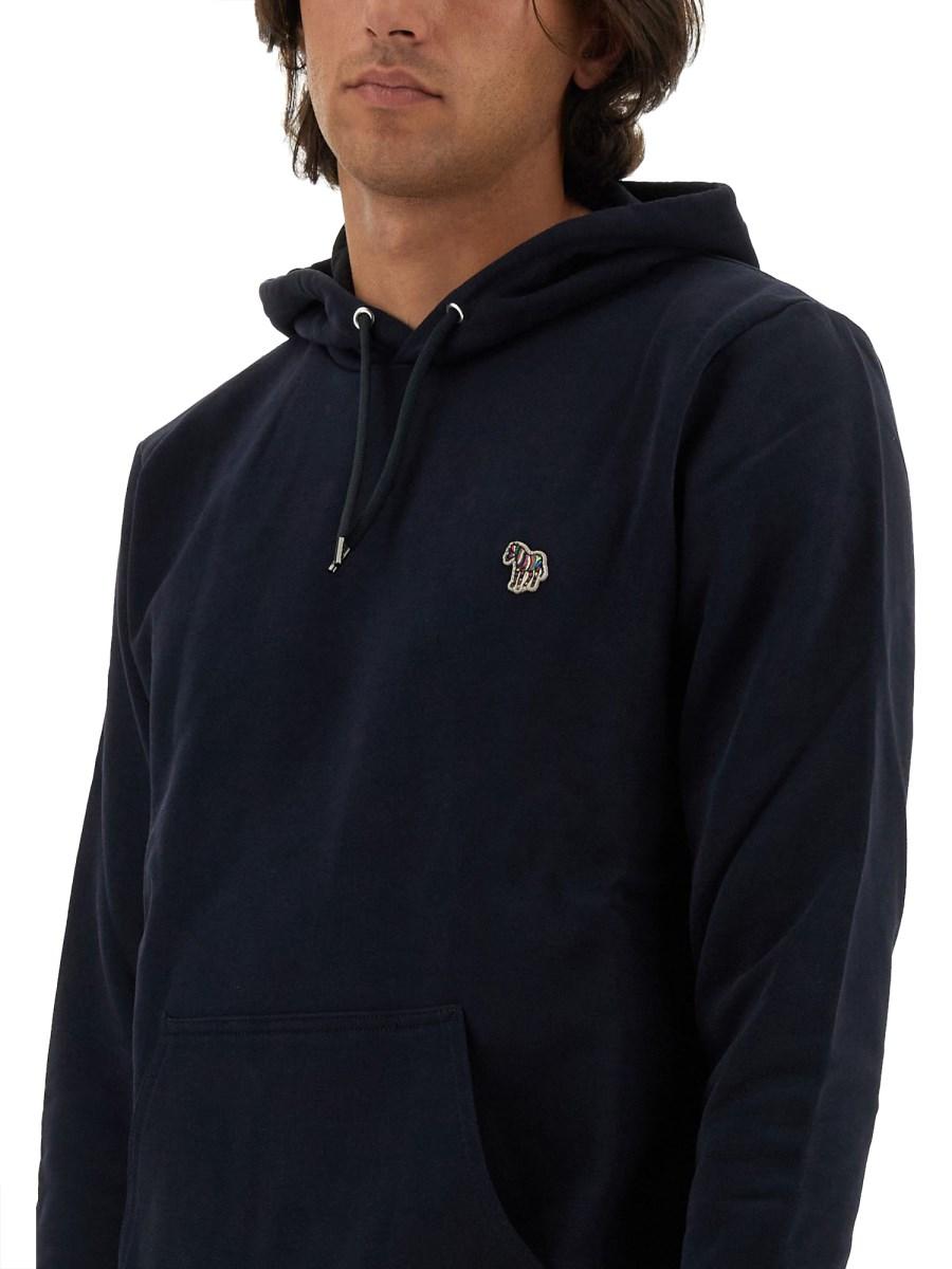 PS BY PAUL SMITH FELPA IN COTONE CON PATCHE ZEBRA