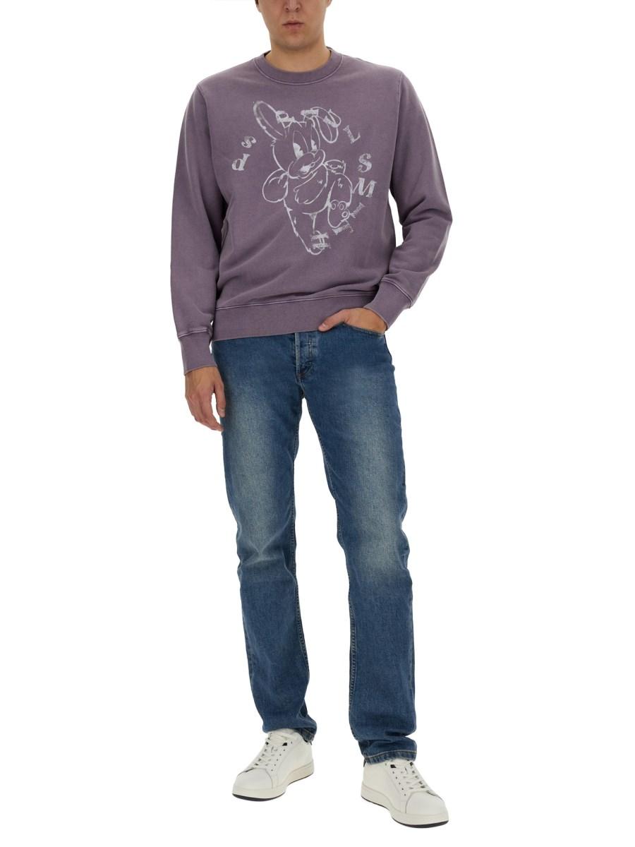 PS BY PAUL SMITH FELPA IN COTONE CON STAMPA BUNNY