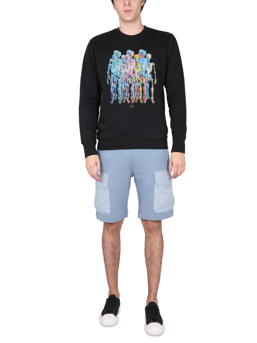 PS BY PAUL SMITH FELPA IN COTONE CON STAMPA SKULL