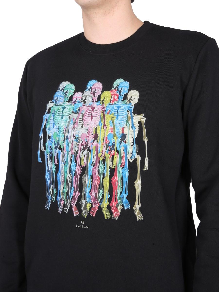 PS BY PAUL SMITH FELPA IN COTONE CON STAMPA SKULL