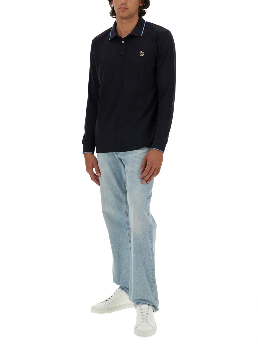PS BY PAUL SMITH POLO CON PATCH ZEBRA IN COTONE