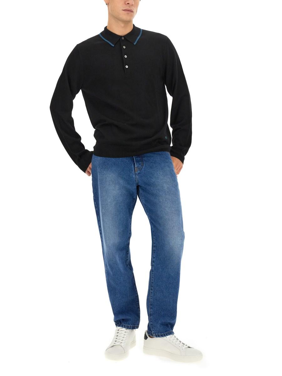 PS BY PAUL SMITH POLO IN MAGLIA DI LANA CON LOGO