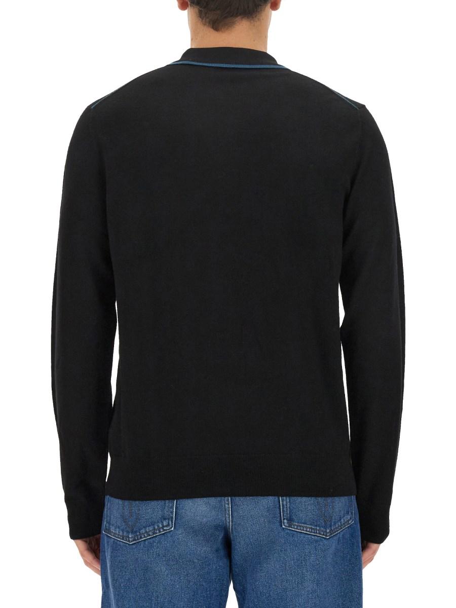 PS BY PAUL SMITH POLO IN MAGLIA DI LANA CON LOGO