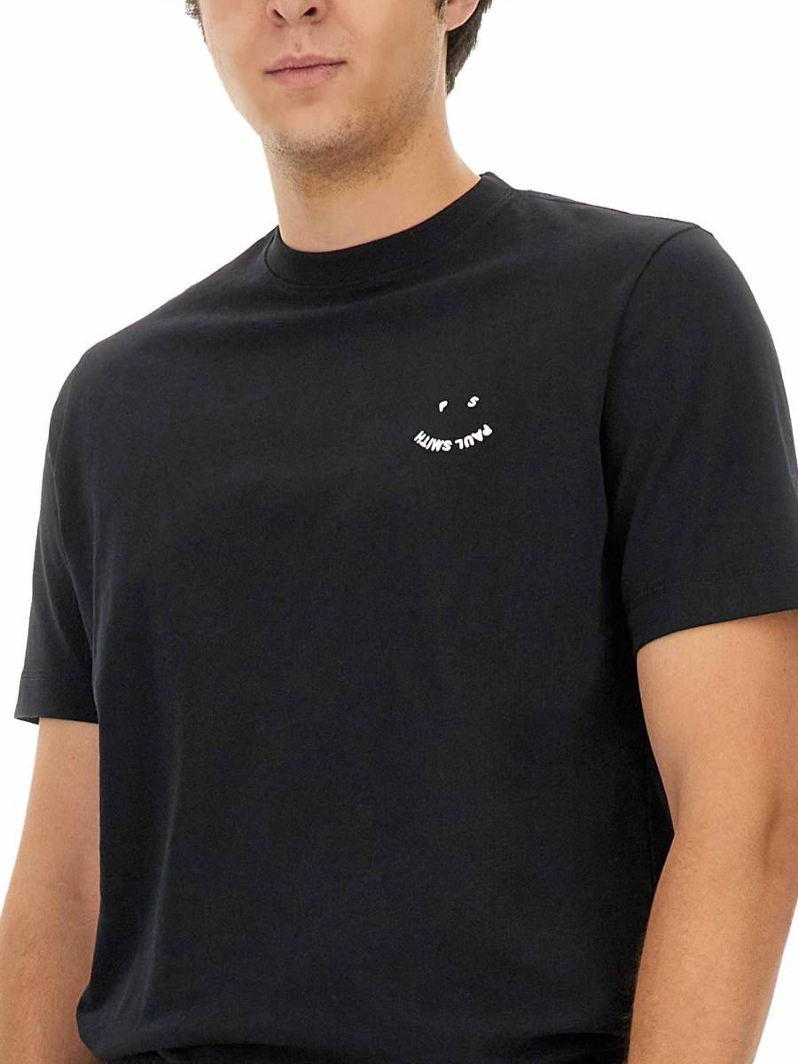PS BY PAUL SMITH T-SHIRT "HAPPY" IN COTONE