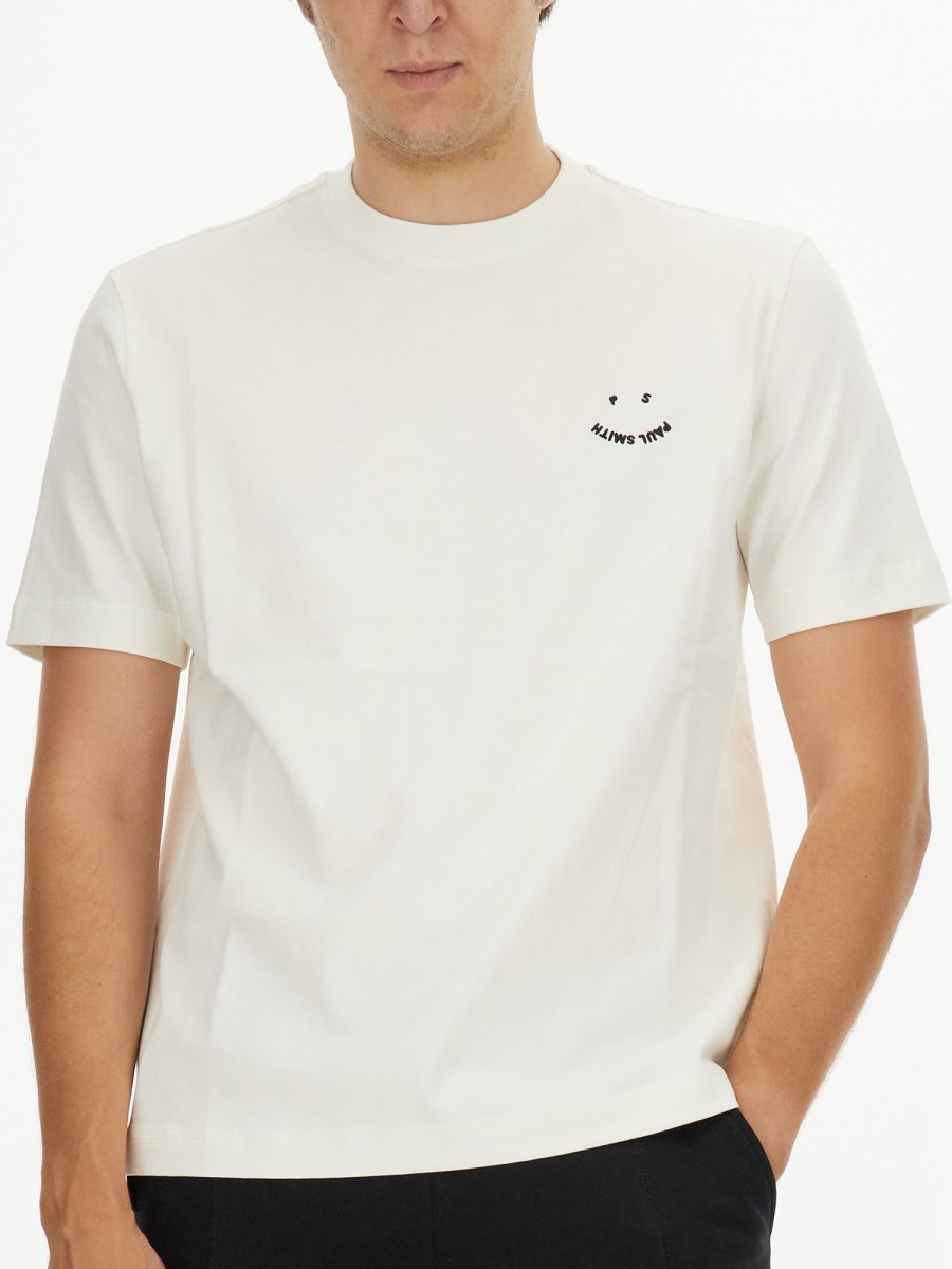 PS BY PAUL SMITH T-SHIRT HAPPY IN COTONE