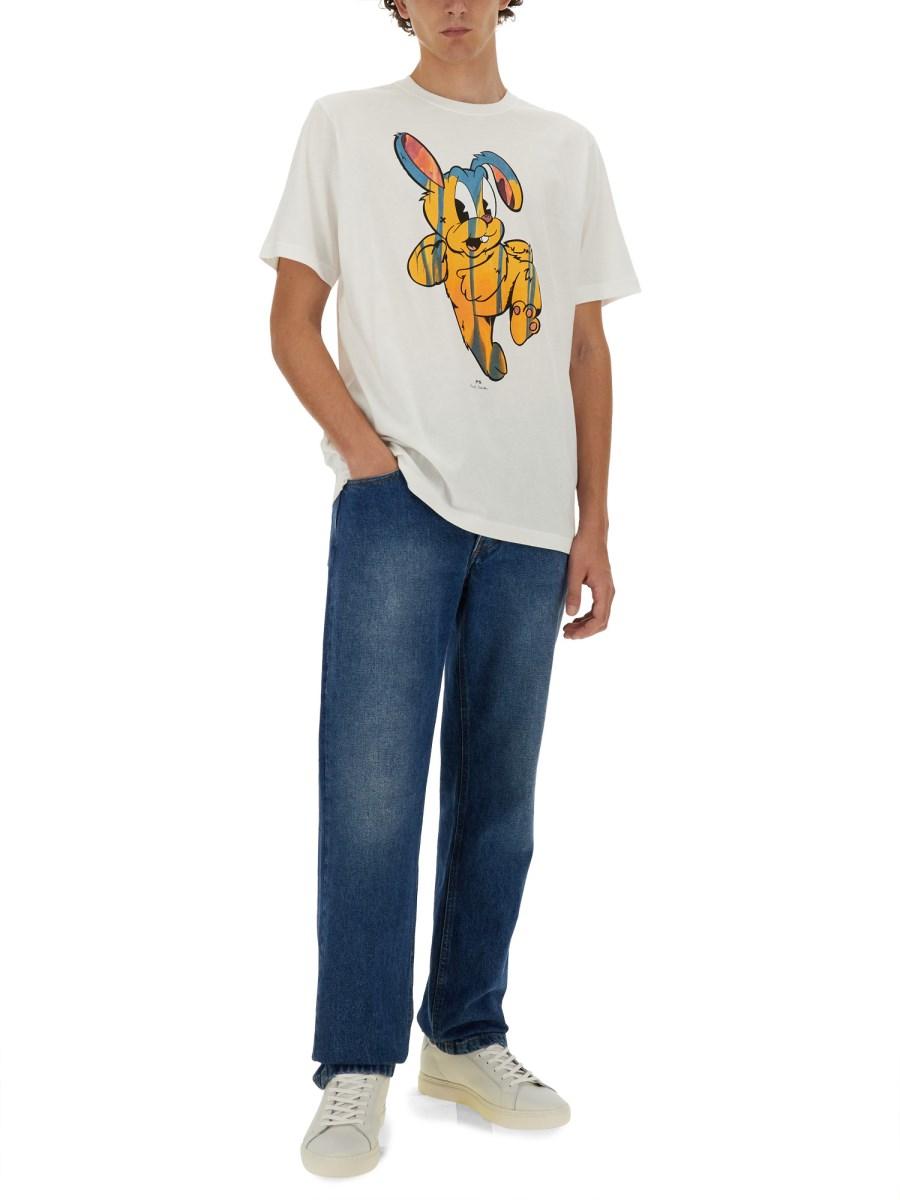 PS BY PAUL SMITH T-SHIRT RABBIT IN COTONE