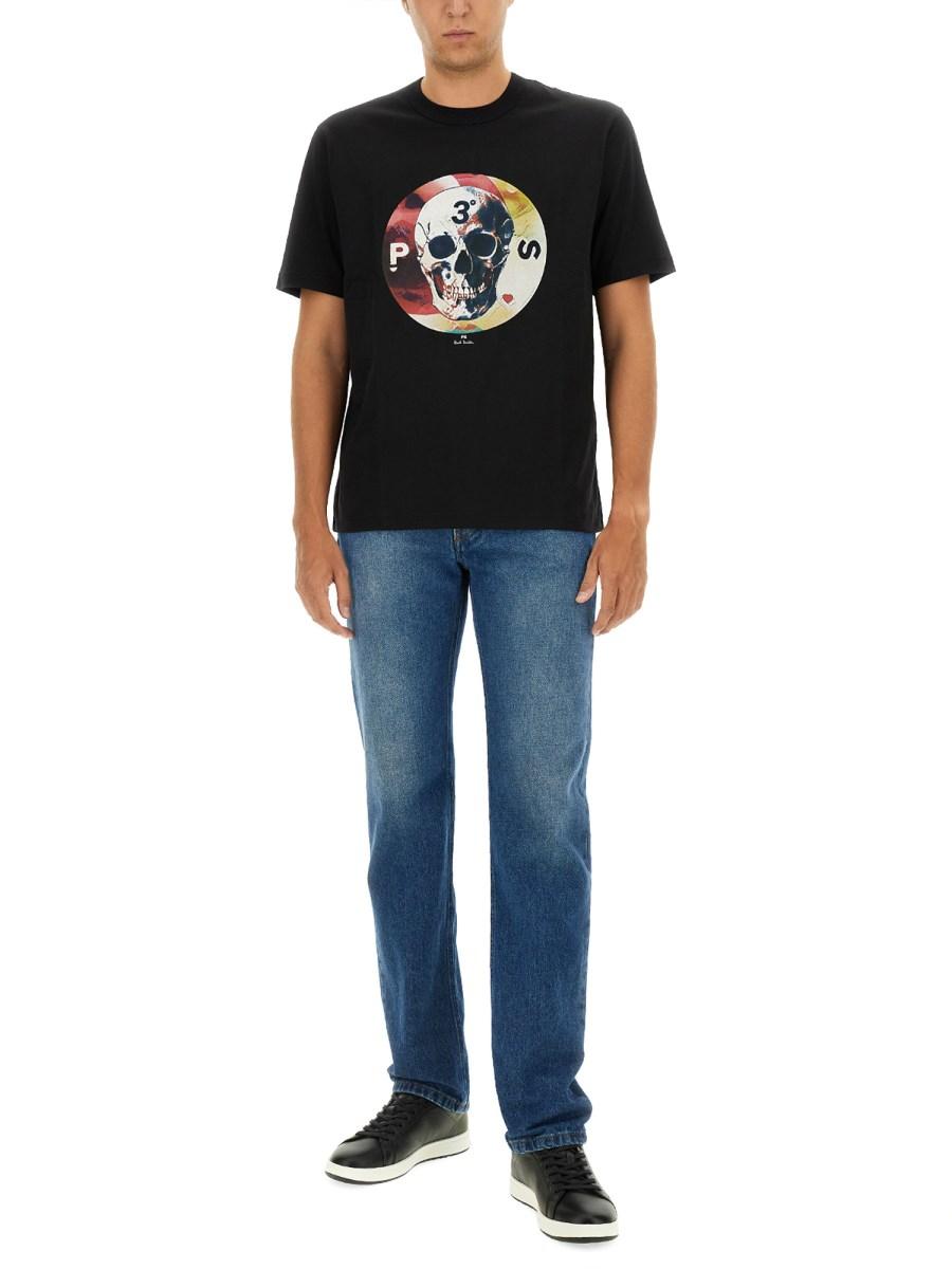 PS BY PAUL SMITH T-SHIRT SKULL IN COTONE
