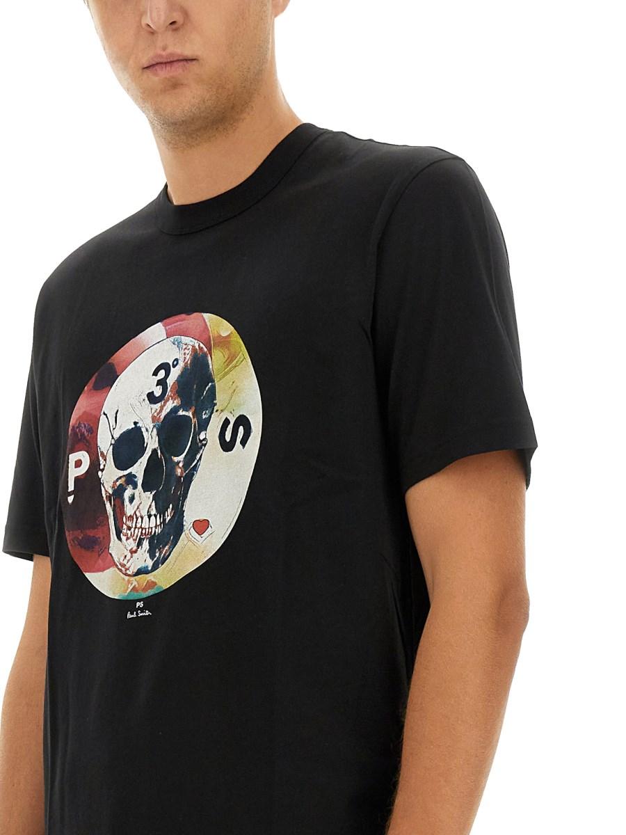 PS BY PAUL SMITH T-SHIRT SKULL IN COTONE