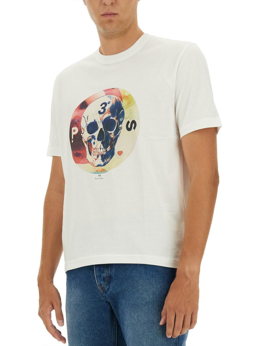 PS BY PAUL SMITH T-SHIRT "SKULL" IN COTONE