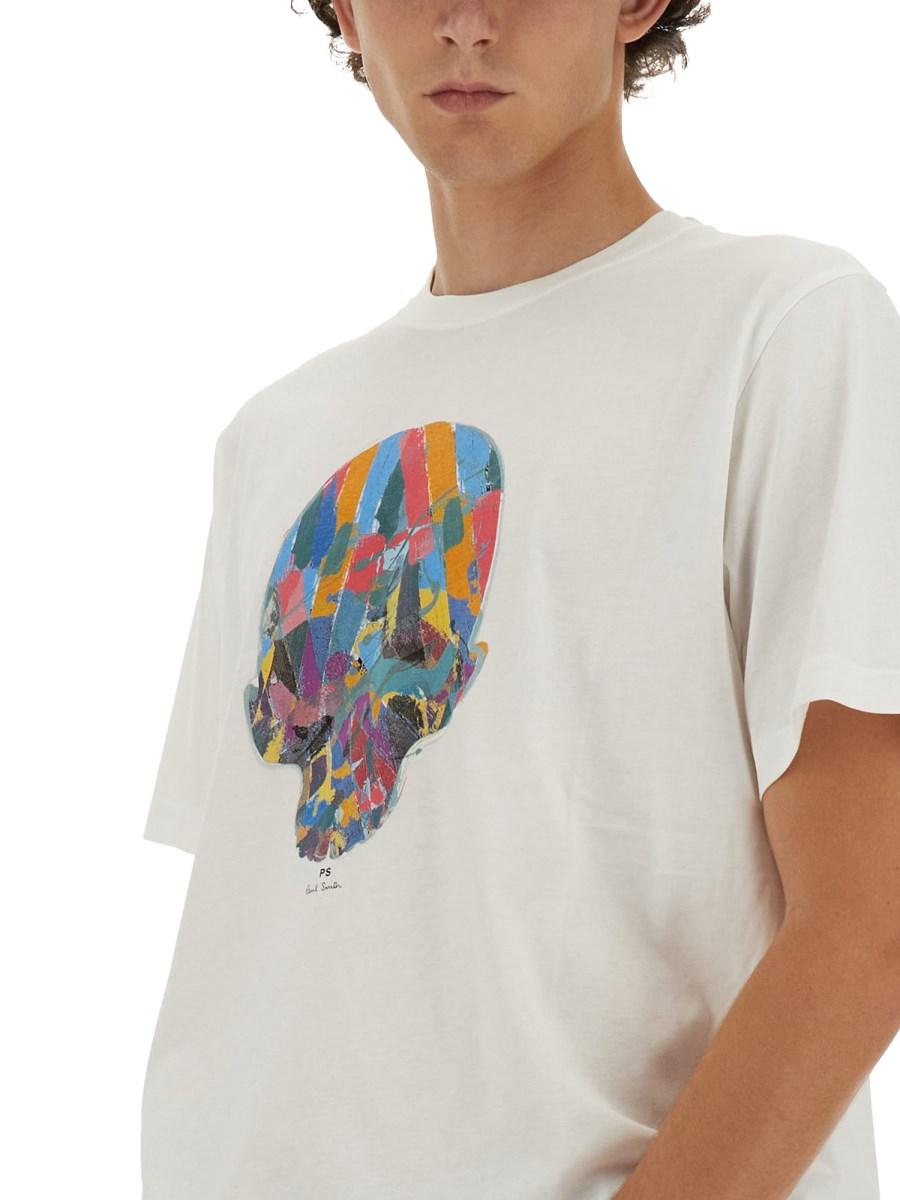 PS BY PAUL SMITH T-SHIRT SKULL IN COTONE