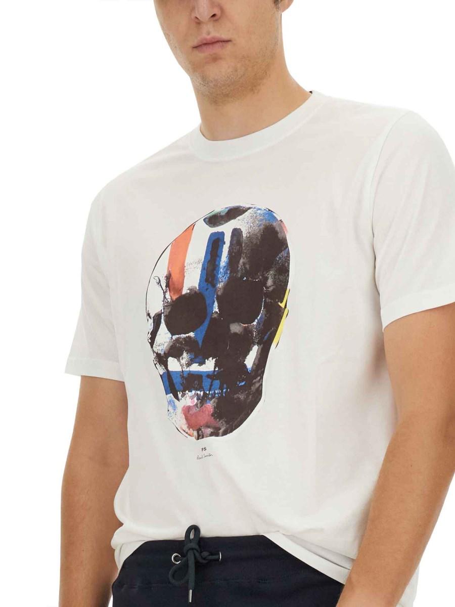 PS BY PAUL SMITH T-SHIRT SKULL IN COTONE