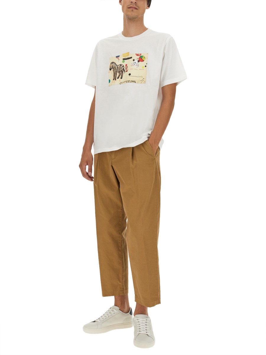 PS BY PAUL SMITH T-SHIRT ZEBRA CARD IN COTONE