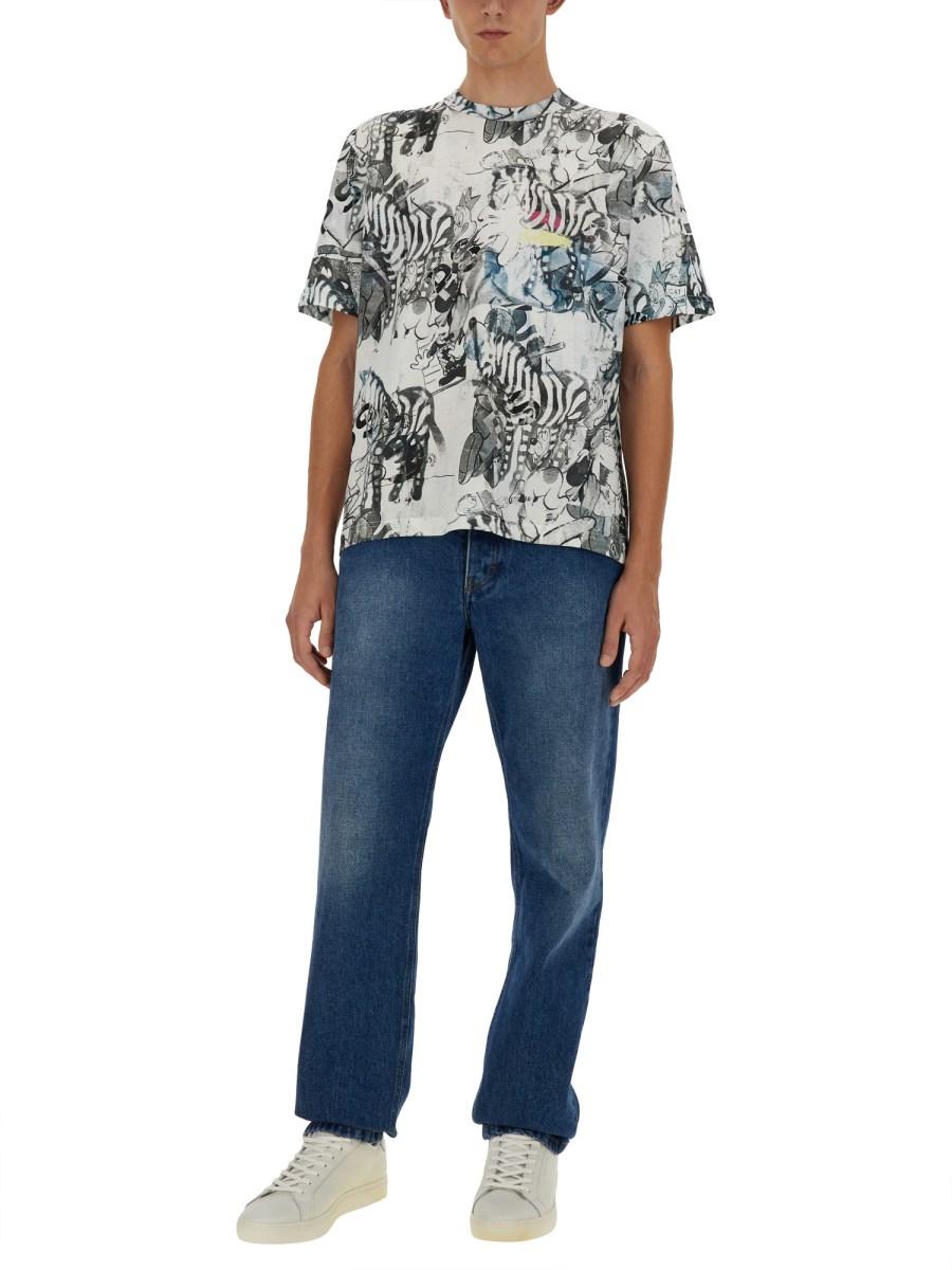 PS BY PAUL SMITH T-SHIRT "ZEBRA" IN COTONE