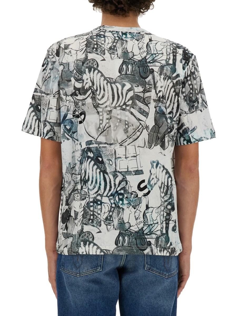 PS BY PAUL SMITH T-SHIRT "ZEBRA" IN COTONE
