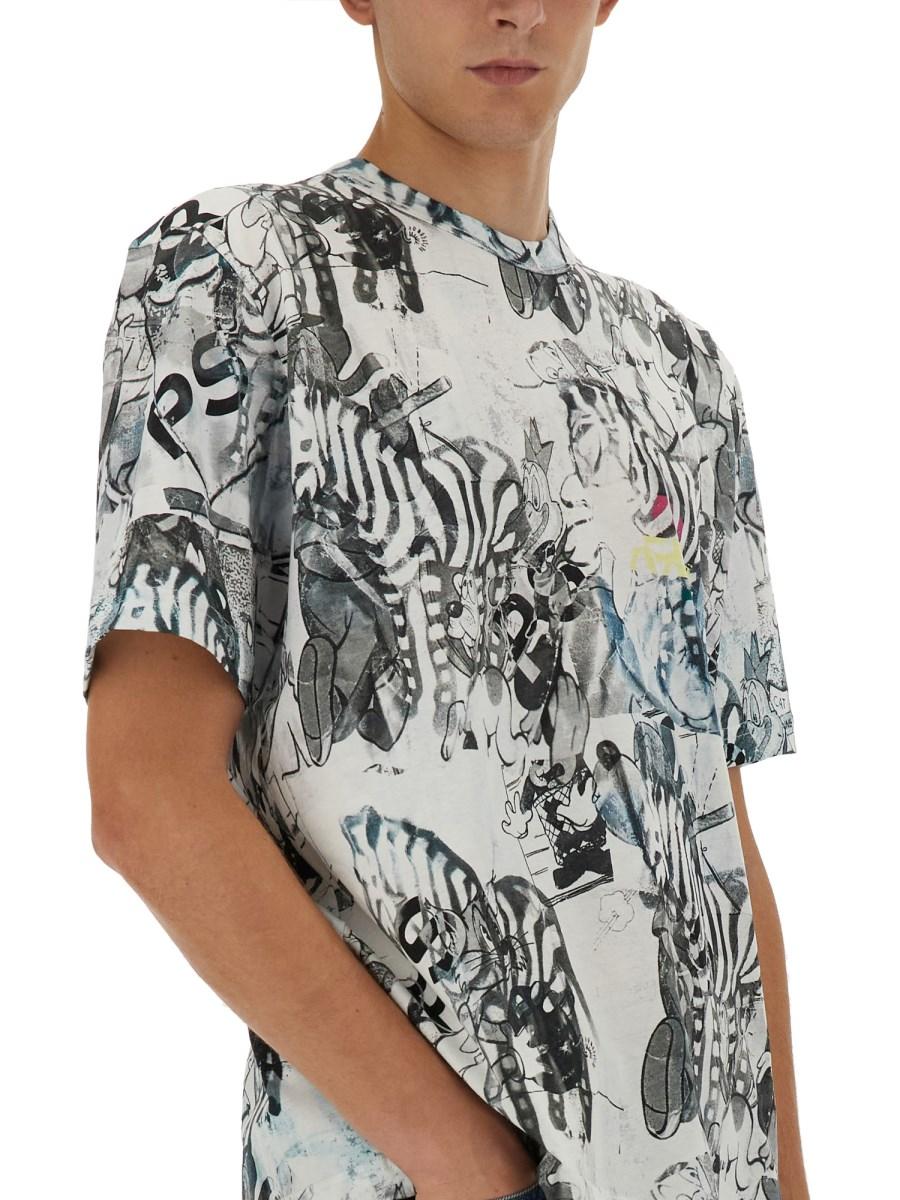 PS BY PAUL SMITH T-SHIRT "ZEBRA" IN COTONE