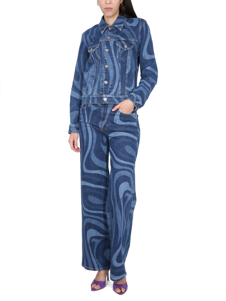 PUCCI GIACCA IN DENIM DI COTONE CON STAMPA MARMO