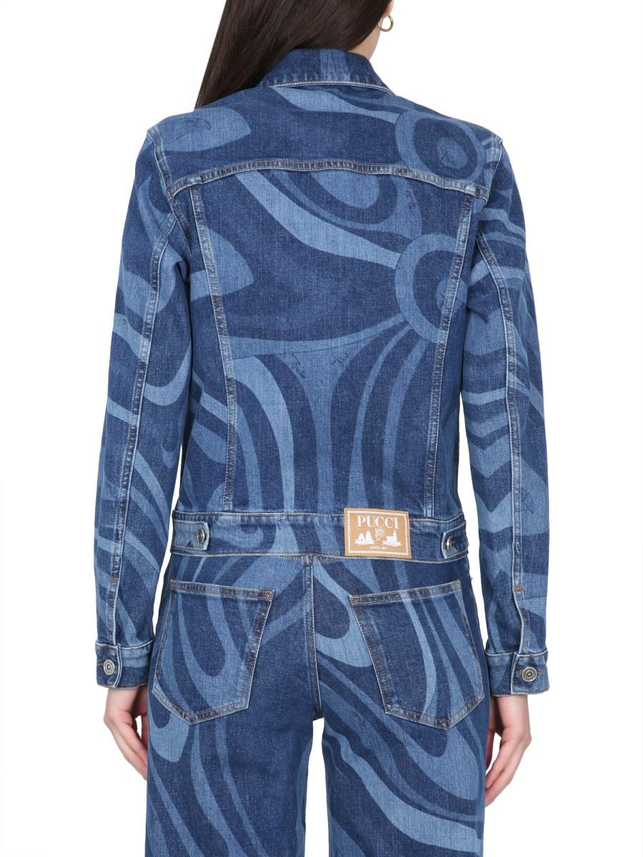 PUCCI GIACCA IN DENIM DI COTONE CON STAMPA MARMO