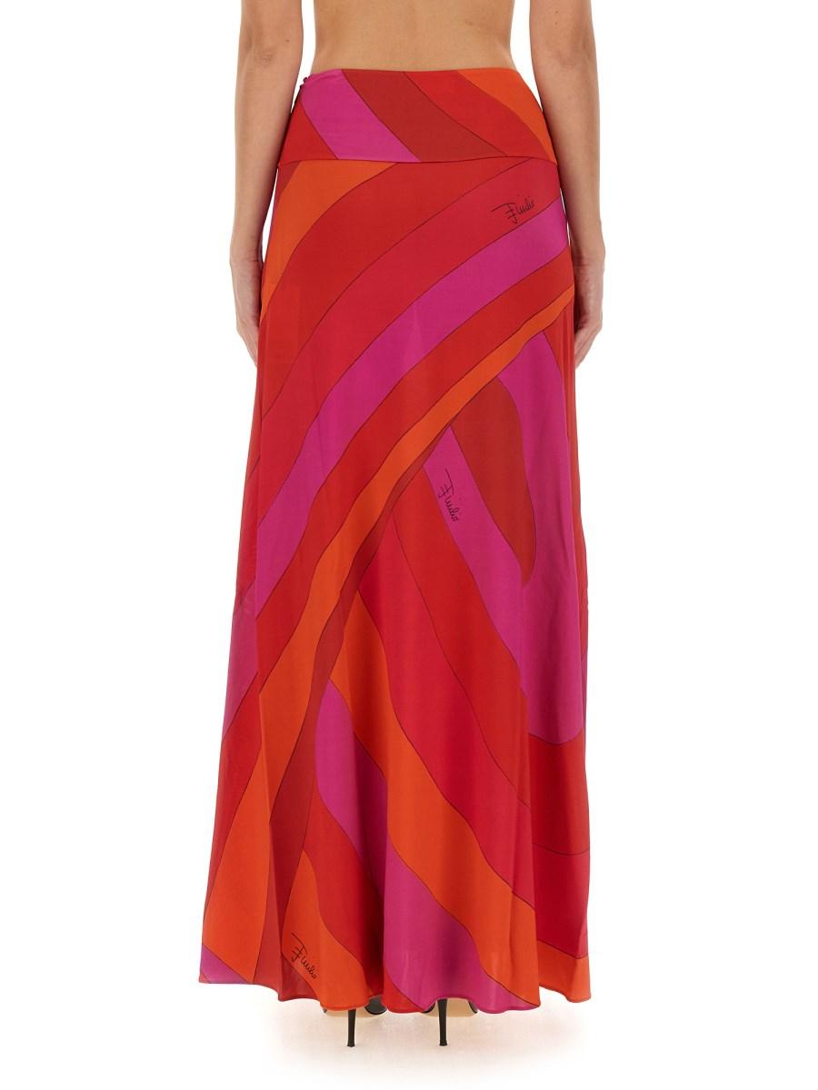 PUCCI GONNA LUNGA IN JERSEY SATIN