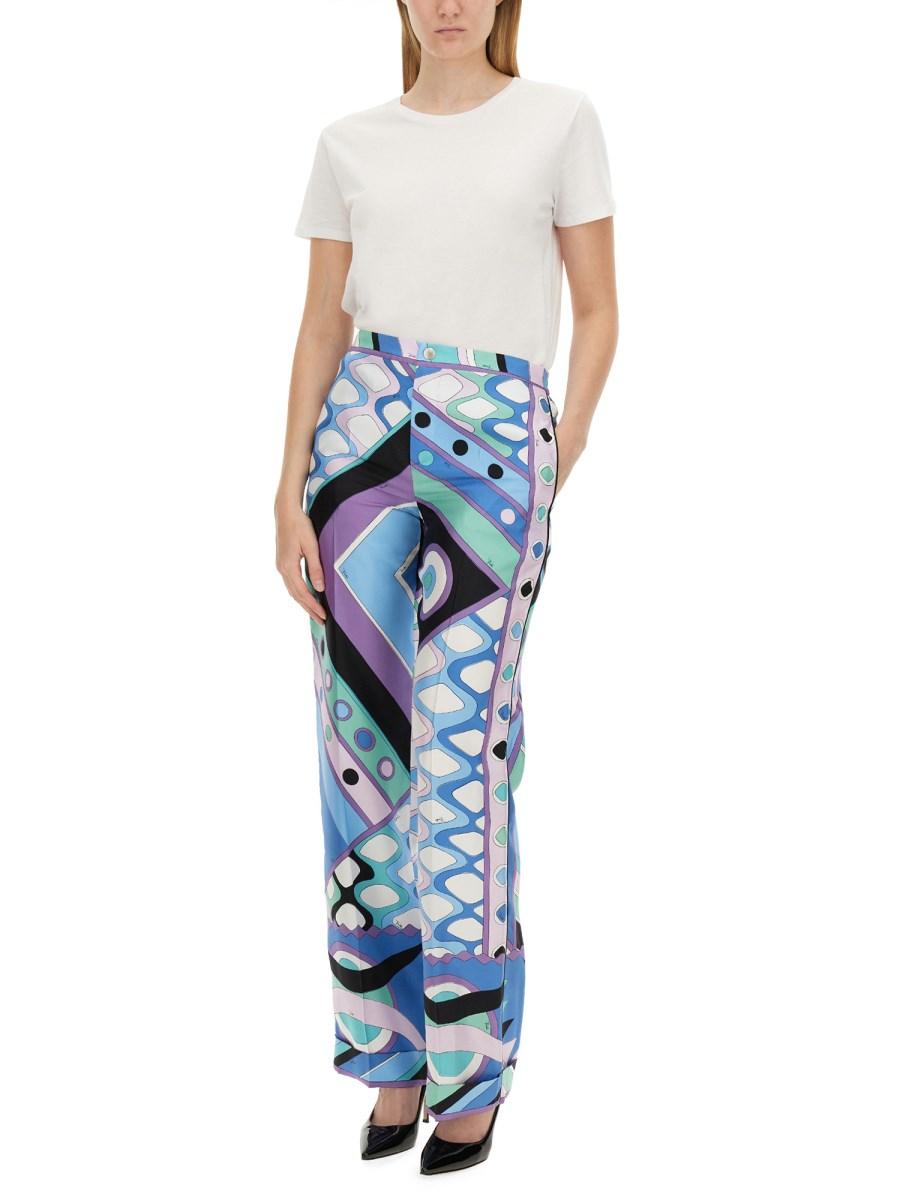 PUCCI PANTALONE IN SETA CON STAMPA VIVARA